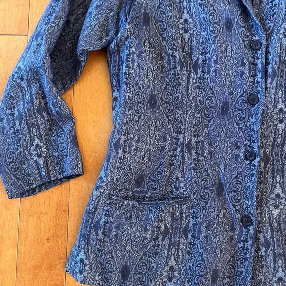 AZIENO Printed Tapestry Look Button Front Jacket XL - Picture 3 of 4